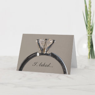 Diamond Ring on Gray Engagement Announcement