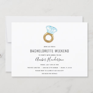 Diamond Ring Pool Float Bachelorette Itinerary Invitation