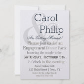 Diamond Ring She Said Yes Navy And Gray Party Card (Back)