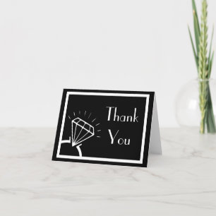 Diamond Ring Silhouette Thank You (Black / White)
