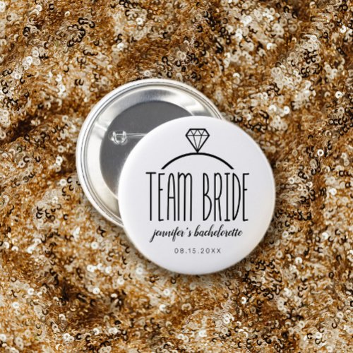 Diamond Ring Team Bride Bachelorette Button