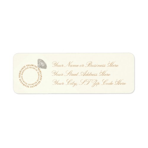 Diamond Ring Typography Return Address Labels