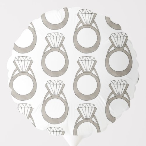 Diamond Ring Wedding Engagement Bridal Shower Balloon