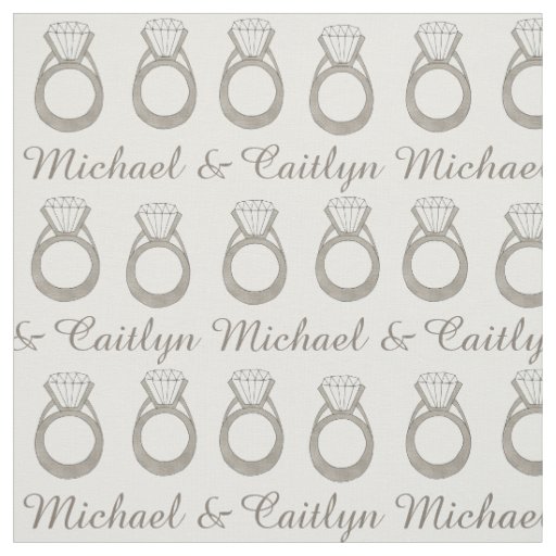 Diamond Ring Wedding Engagement Bride Groom Fabric