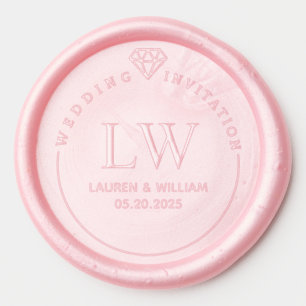 Diamond Ring Wedding Monogram Wax Seal Sticker