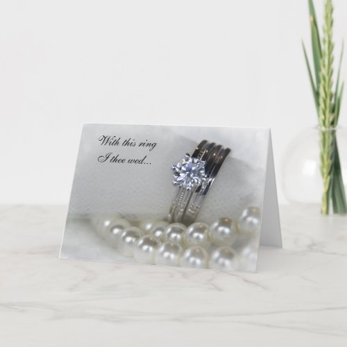 Diamond Rings and Pearls Wedding Invitation