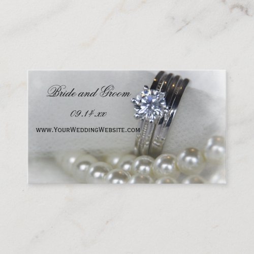 Diamond Rings and Pearls Wedding Website Enclosure Card