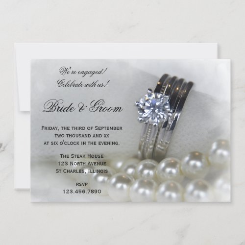 Diamond and Pearls Engagement Party Invitation