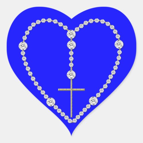 Diamond Rosary _ Hail Mary Full of Grace Heart Sticker