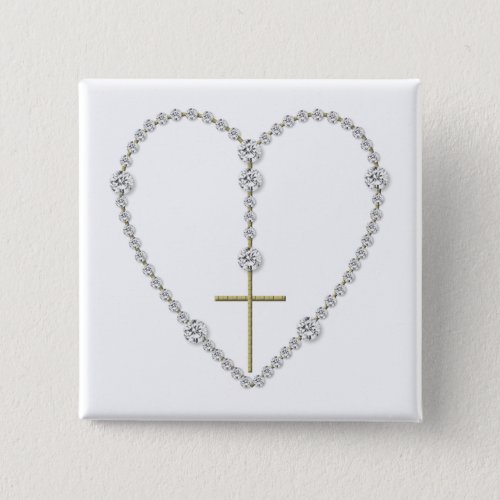 Diamond Rosary _ Hail Mary Full of Grace Pinback Button