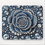 Diamond Rose & Denim Glam Bling Jewels Mouse Pad<br><div class="desc">custom mouse pad. Make it any color you want.</div>