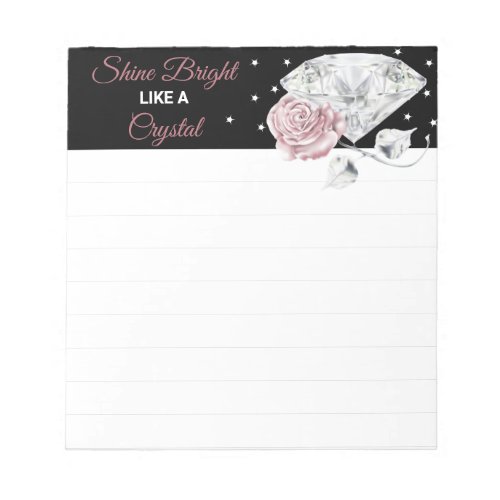 Diamond Rose Floral Notepad