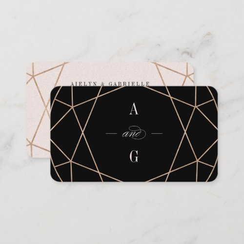 Diamond Rose Gold Gemstone Geometric Stylish Chic Business Card