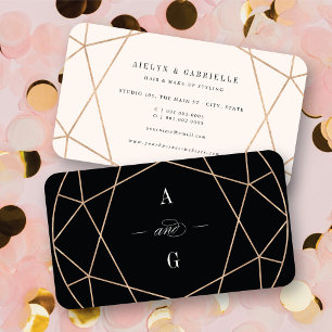 Diamond Rose Gold Gemstone Geometric Stylish Chic Business Card