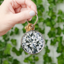 Diamond Round Brilliant Keychain