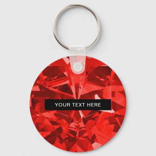 Diamond Ruby Gemstone Personalized Keychain