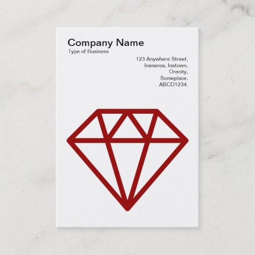 Diamond _ Ruby Red on White Business Card