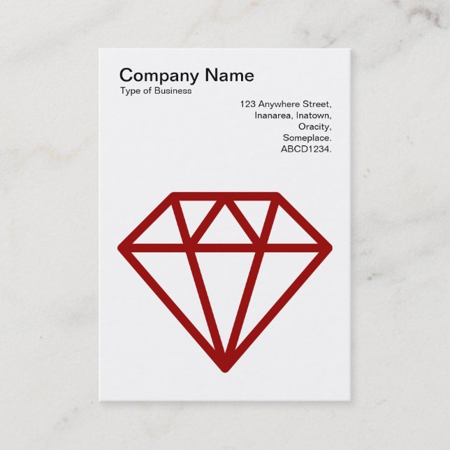 Diamond - Ruby Red on White Business Card (Front)
