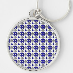 Diamond Sapphire Gemstone Art, Blue Keychain