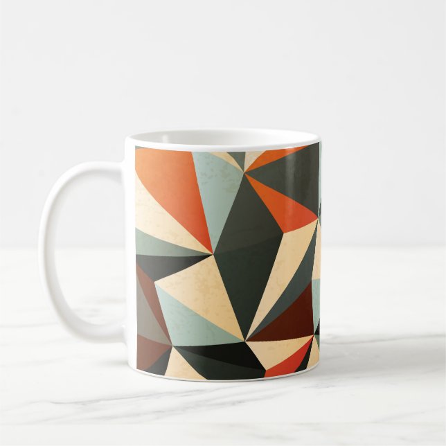 Diamond Shape: Abstract Vintage Design Coffee Mug (Left)