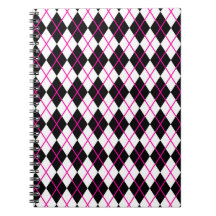Diamond Shape Argyle Print Black and Pink