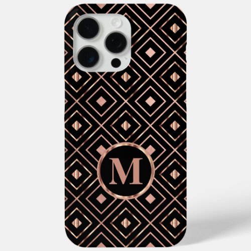 Diamond Shape in Rose Gold and Black  iPhone 15 Pro Max Case
