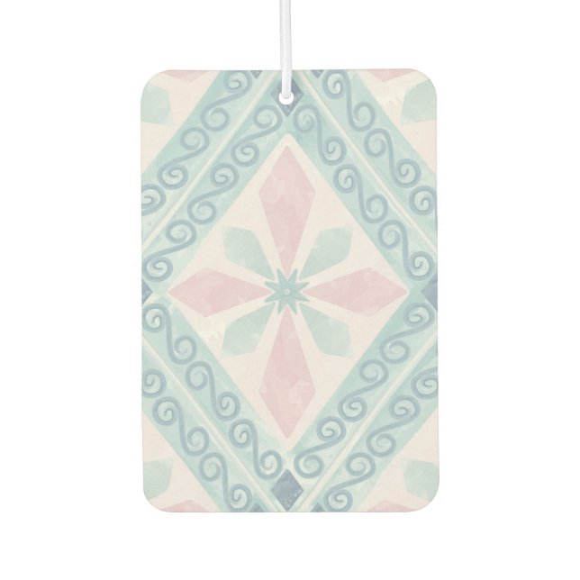diamond shaped blue pattern air freshener (Front)