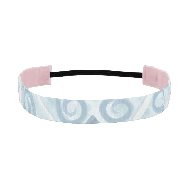 diamond shaped blue pattern athletic headband (Front)