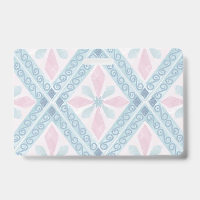 diamond shaped blue pattern badge (Front)