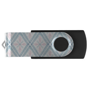 diamond shaped blue pattern flash drive