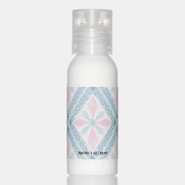 diamond shaped blue pattern hand lotion (Front)