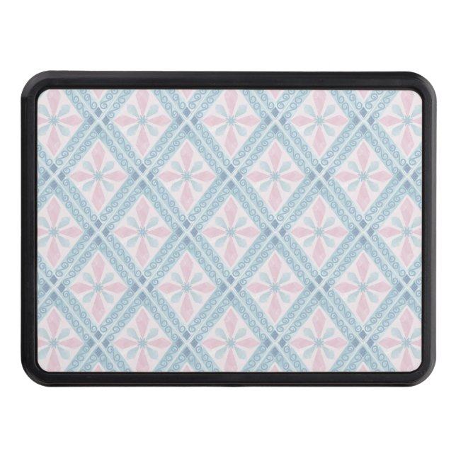 diamond shaped blue pattern hitch cover (Front)