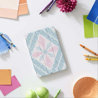diamond shaped blue pattern iPad mini cover