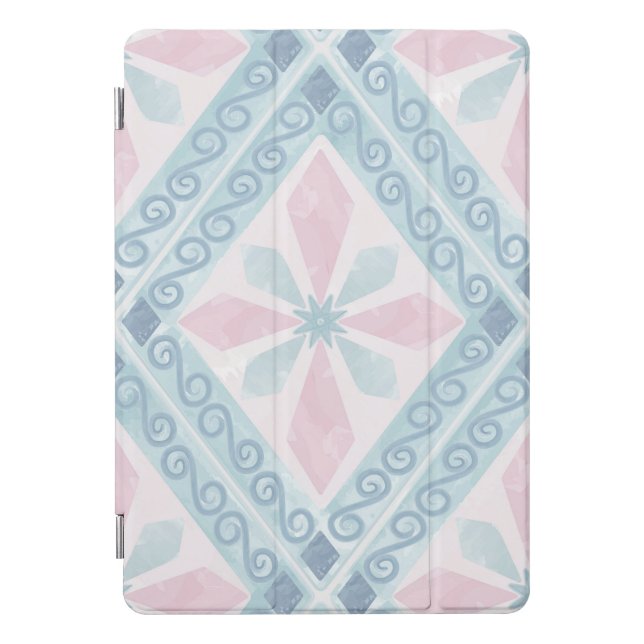 diamond shaped blue pattern iPad pro cover (Front)