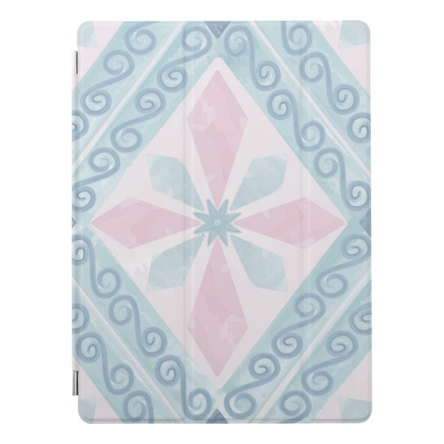 diamond shaped blue pattern iPad pro cover (Front)