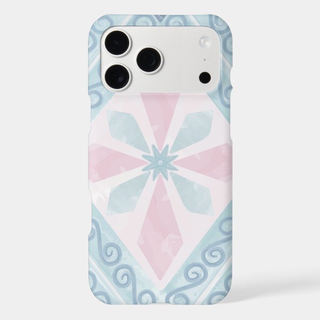 diamond shaped blue pattern iPhone case (Back)