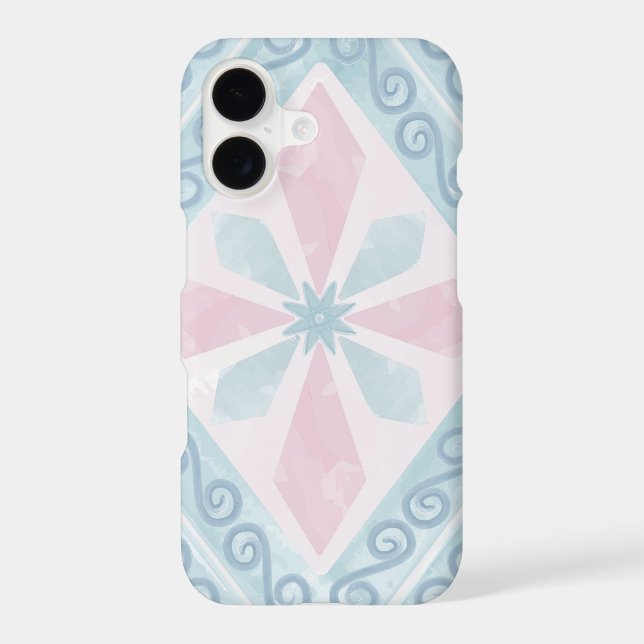 diamond shaped blue pattern iPhone case (Back)