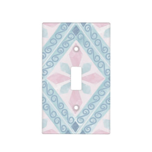 diamond shaped blue pattern light switch cover