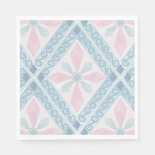 diamond shaped blue pattern napkins (Front)