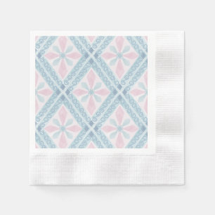 diamond shaped blue pattern napkins