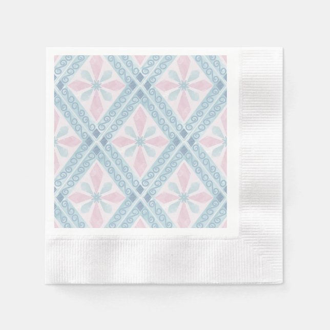 diamond shaped blue pattern napkins (Front)
