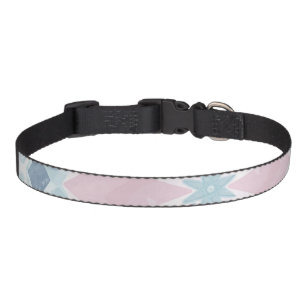 diamond shaped blue pattern pet collar