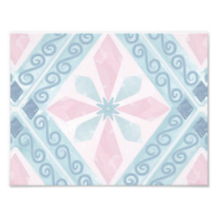 diamond shaped blue pattern photo print