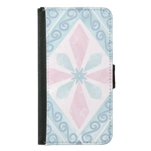 diamond shaped blue pattern samsung galaxy s5 wallet case