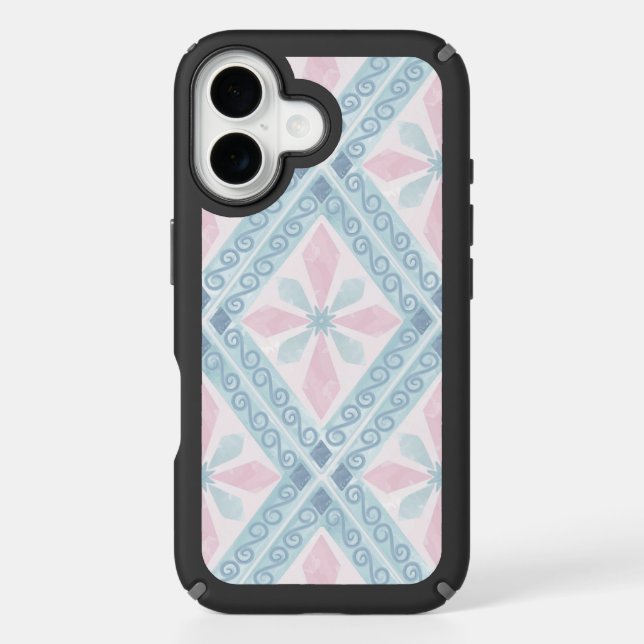 diamond shaped blue pattern speck iPhone case (Front)