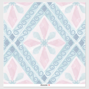 diamond shaped blue pattern sticker