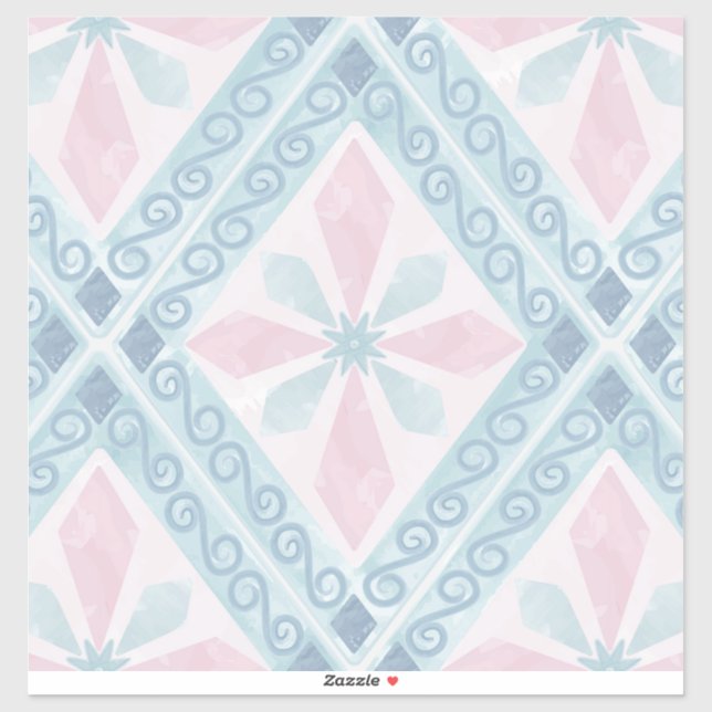 diamond shaped blue pattern sticker (Sheet)
