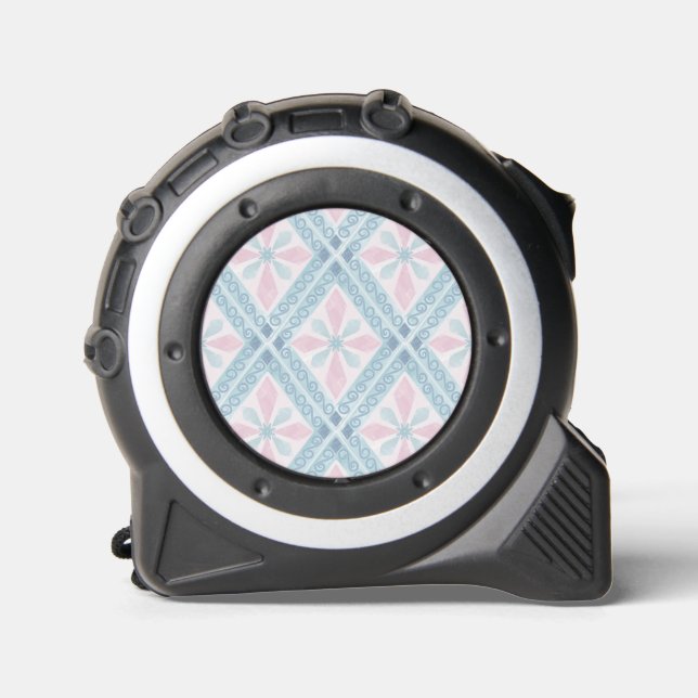 diamond shaped blue pattern tape measure (Front)