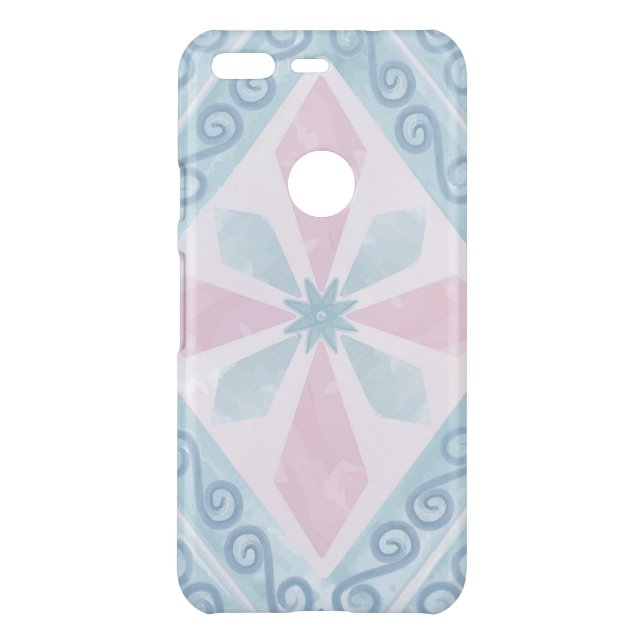diamond shaped blue pattern uncommon google pixel case (Back)