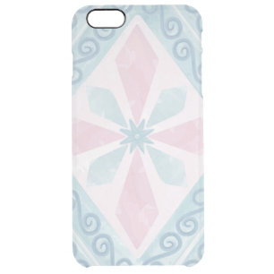 diamond shaped blue pattern clear iPhone 6 plus case